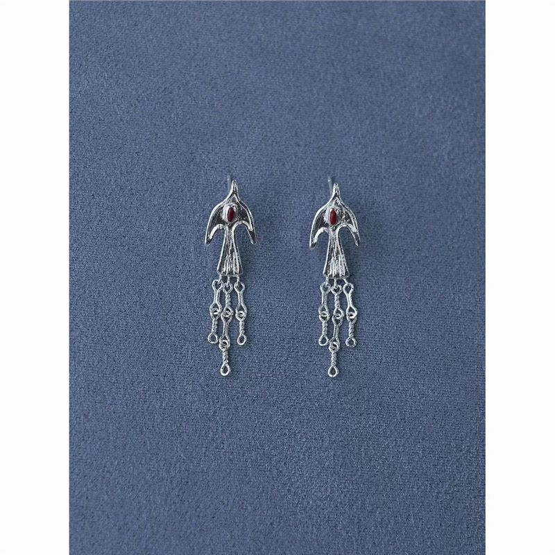 欧阳娜娜同款925银马戏团耳环流苏吊坠造型感耳饰