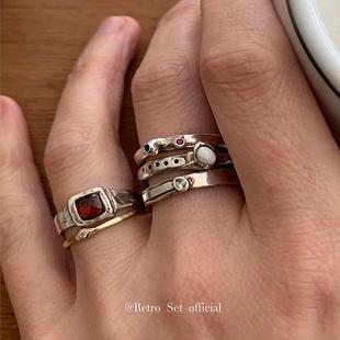 韩代小众mars25经典款复古纯手工纹戒指百搭