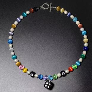 罗马数字项链气质骰子男女