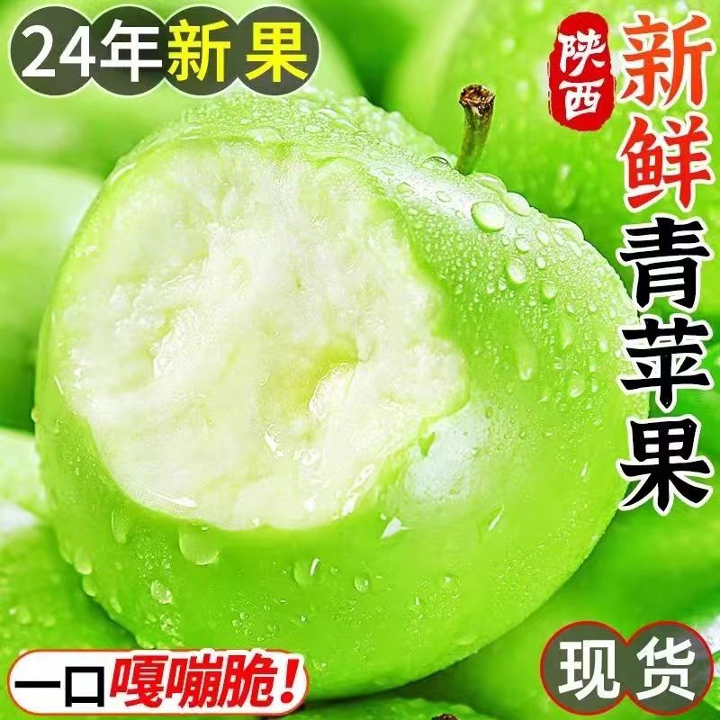 陕西青苹果新鲜水果当季现摘孕妇绿苹果应季时令整箱脆甜好吃果园