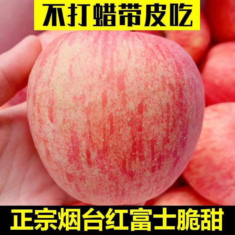不打蜡山东烟台栖霞红富士苹果新鲜水果脆甜当季整箱包邮