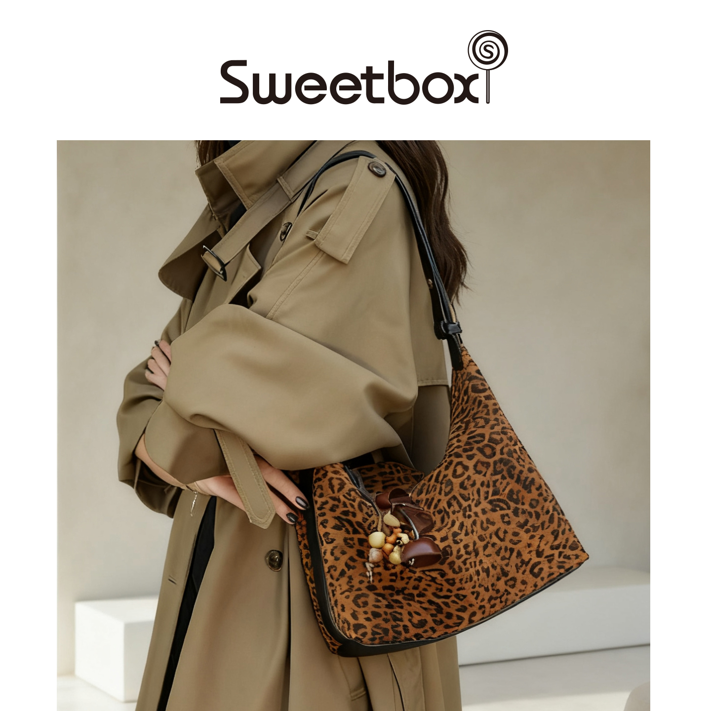 豹纹磨砂牛皮腋下hobo包托特包