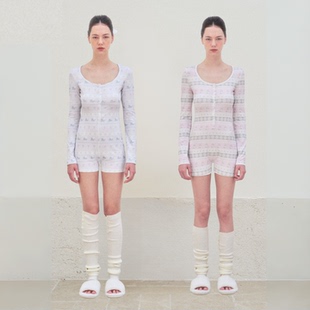 muabomb秋冬超柔软防静电睡衣女长袖 可外穿 连体衣纯棉家居服套装