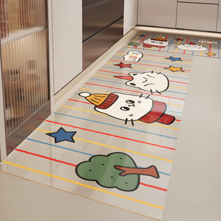 卡通厨房地垫软玻璃透明免洗可擦脚垫可裁剪防水防油易打理专用毯