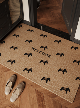 入户门地垫轻奢高级感大门口防滑脚垫耐脏除尘玄关可裁剪地毯定制