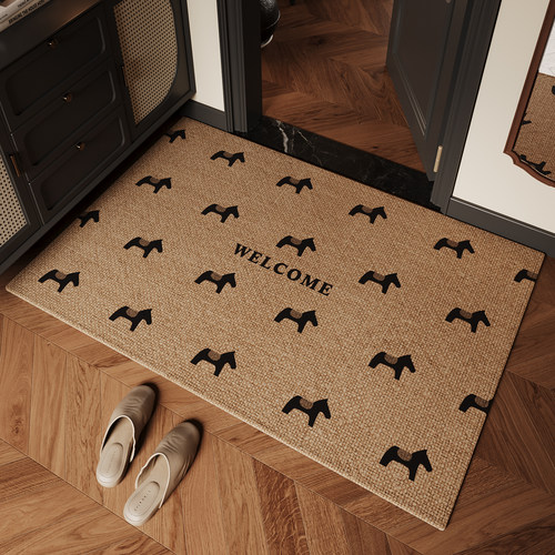 入户门地垫轻奢高级感大门口防滑脚垫耐脏除尘玄关可裁剪地毯定制