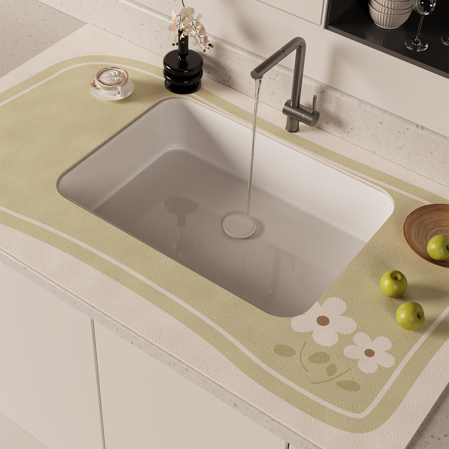 水龙头吸水垫厨房免洗可擦硅藻泥