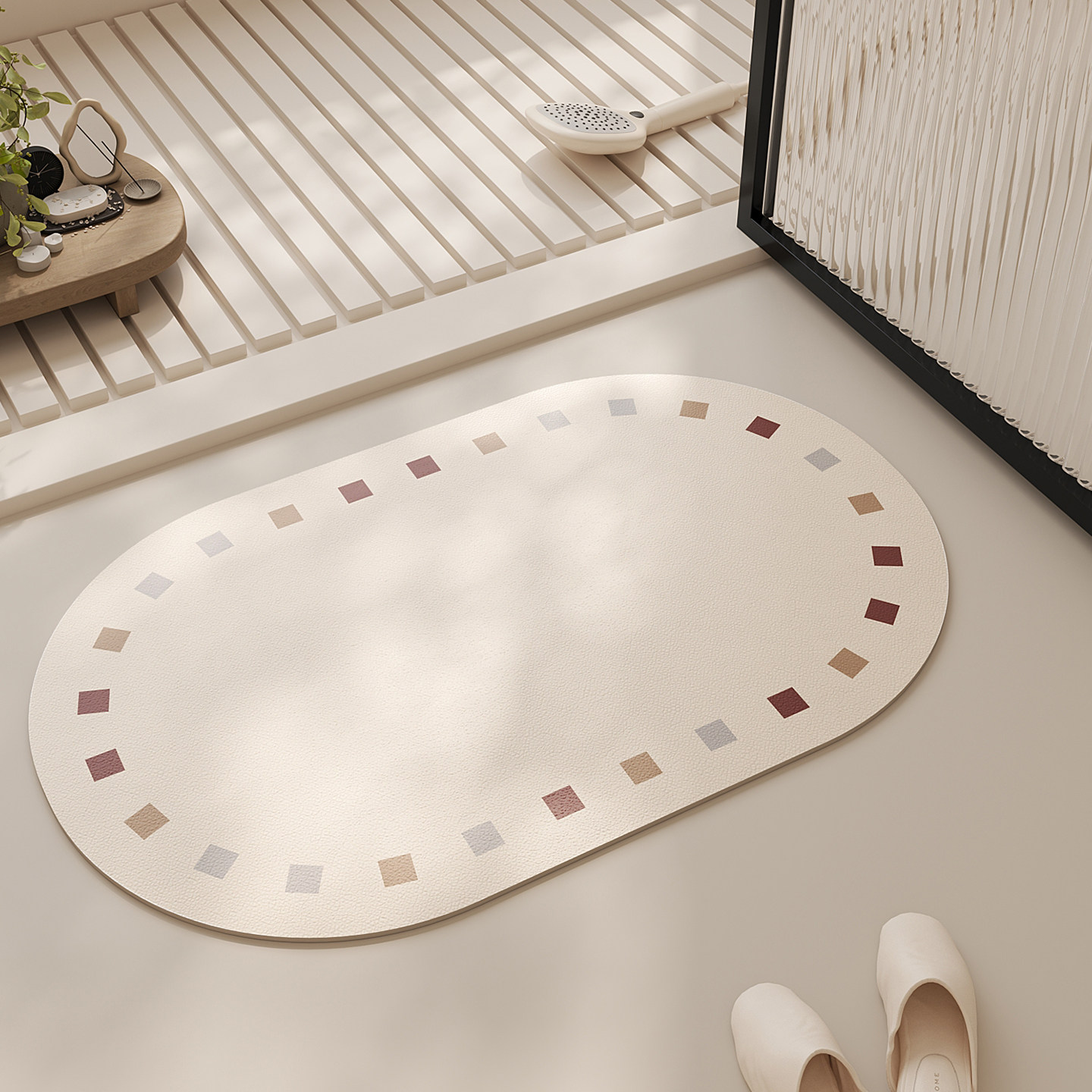 奶油风浴室防滑垫硅藻泥厕所门口吸水垫卫生间地毯免洗可擦脚垫子,居家布艺,家用脚垫,淘宝优惠券,粉丝福利购,淘宝优惠卷