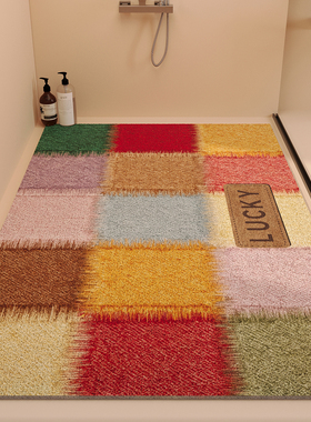 淋浴房大尺寸浴室满铺丝圈排水防滑地垫洗澡专用隔水沥水脚垫裁剪