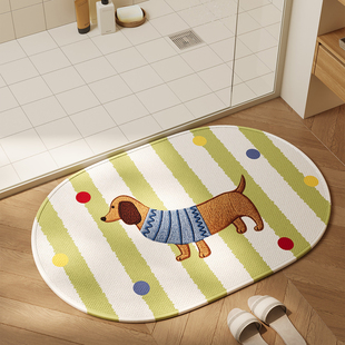 卫生间地垫防摔垫卡通浴室防滑垫厕所洗手间门口吸水速干踩脚地毯