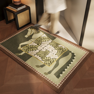 美式 复古入户门地垫玄关大门口进门脚垫防滑除尘耐磨耐脏家用地毯