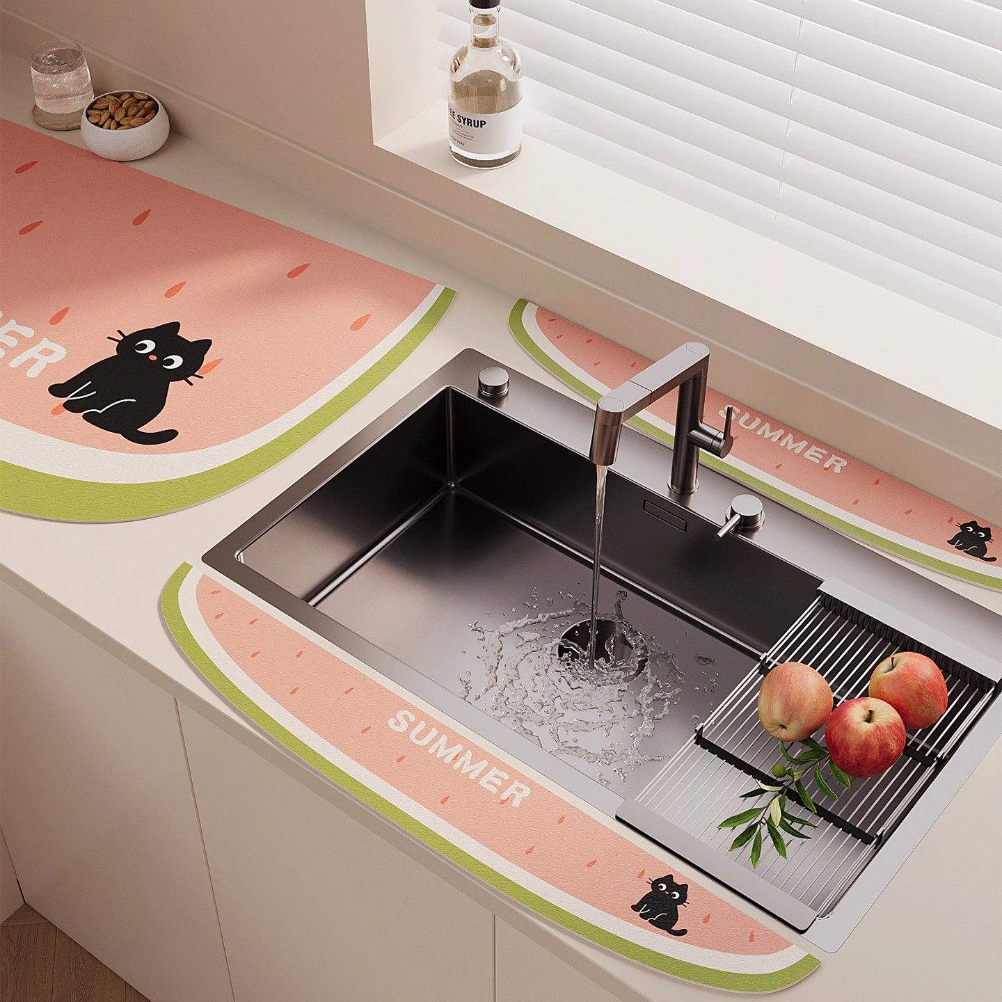 厨房免洗可擦硅藻泥洗手台吸水垫卡通窄边水龙头沥水垫台面保护垫,居家布艺,厨房地垫,淘宝优惠券,粉丝福利购,淘宝优惠卷