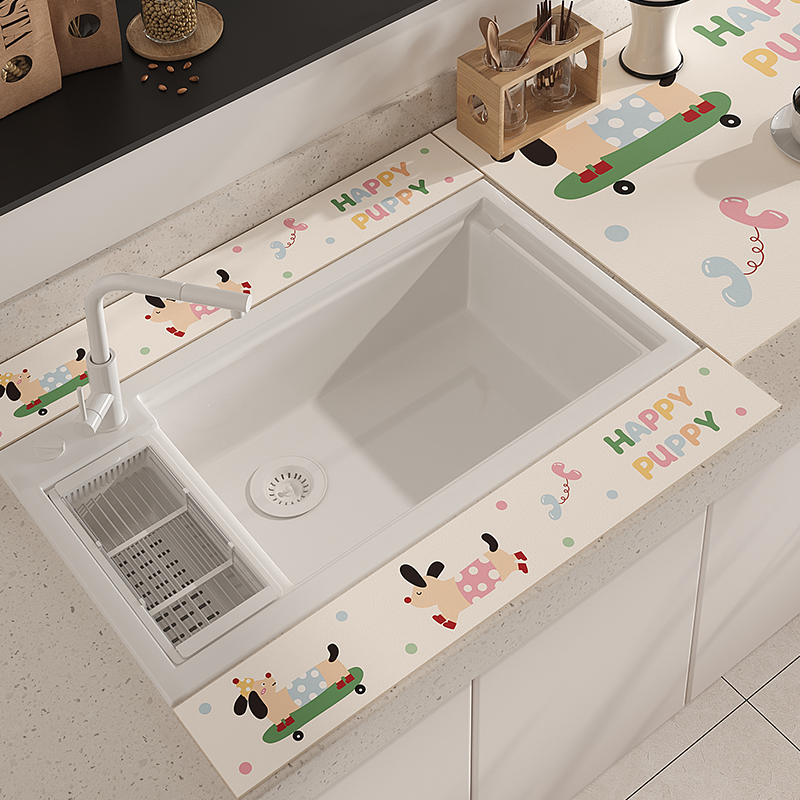 厨房洗手台洗手池防溅水挡水条