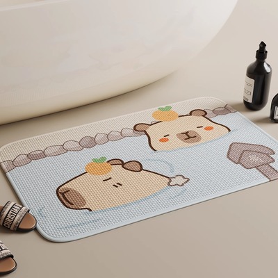 浴室防滑地垫卡通高级感吸水速干卫生间脚垫家用淋浴房进门耐脏垫