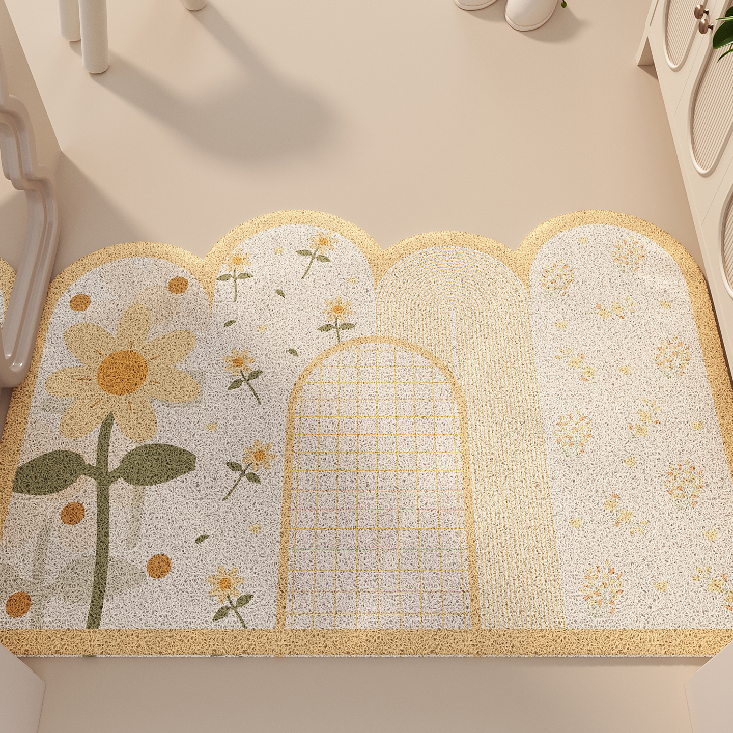 小清新入户门地垫玄关大门口进门脚垫防滑除尘耐脏耐磨可裁剪地毯