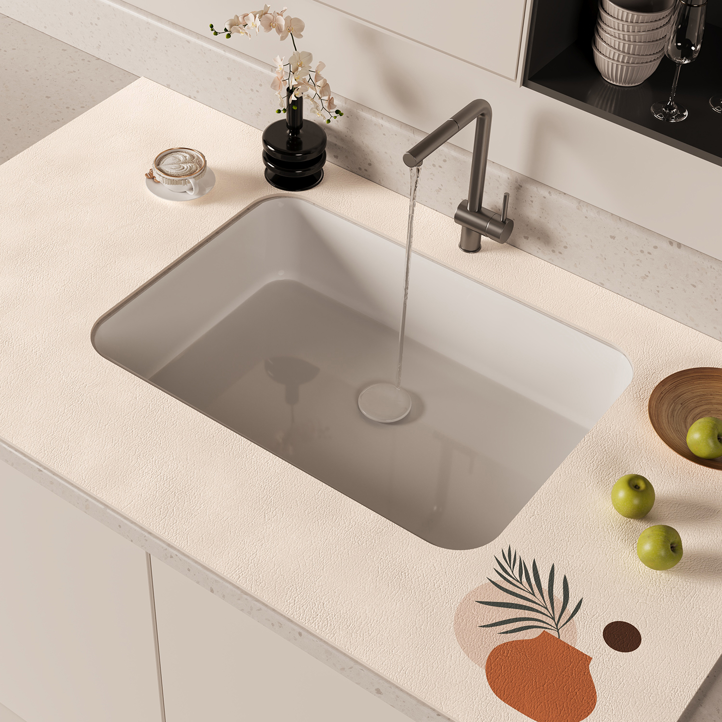 水龙头吧台厨房硅藻泥洗漱台面垫