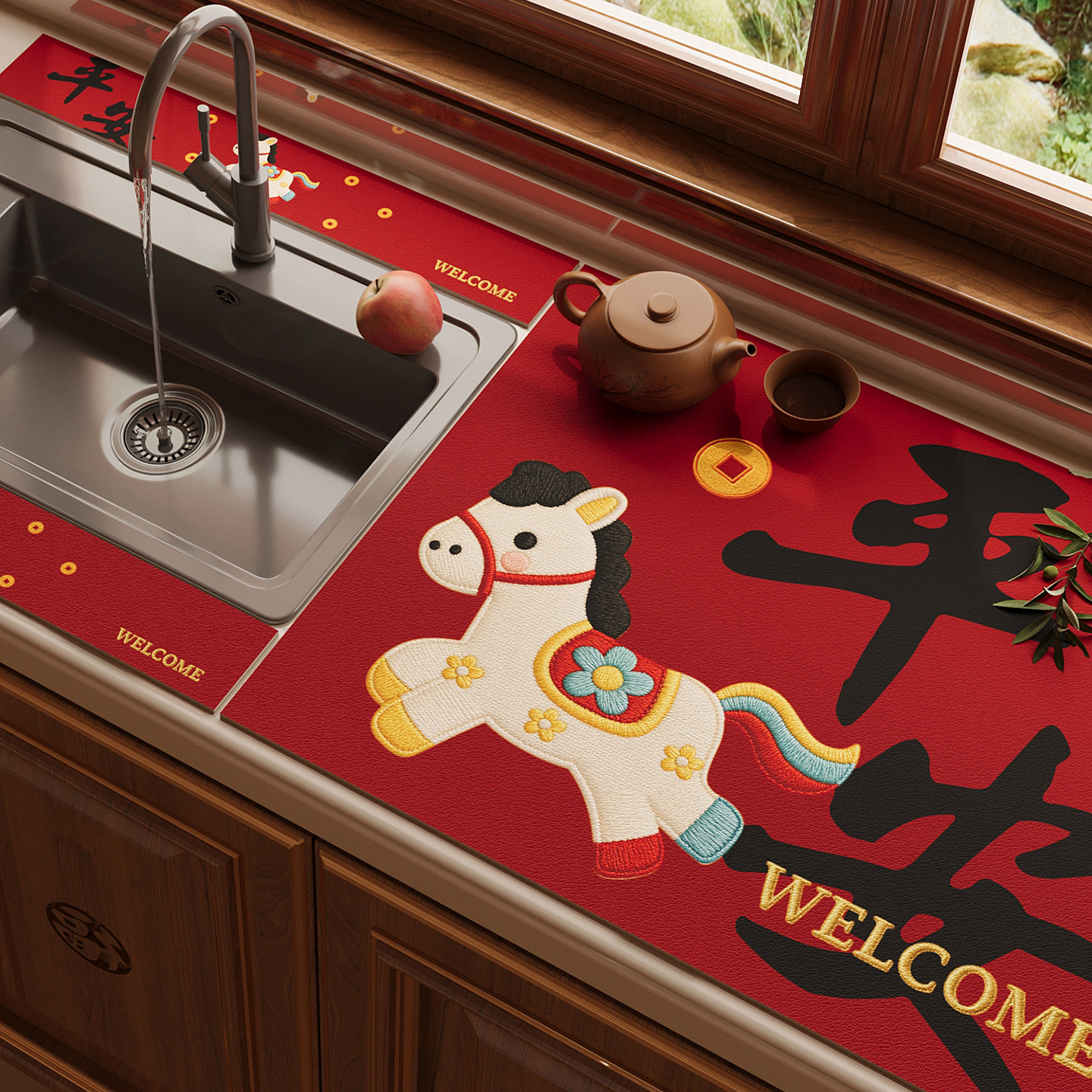 水龙头吸水垫厨房硅藻泥窄边沥水垫洗手台免洗可擦台面垫耐磨耐脏,居家布艺,厨房地垫,淘宝优惠券,粉丝福利购,淘宝优惠卷