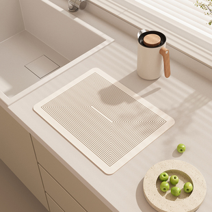 厨房台面垫矽藻泥吸水凉垫免洗可擦防滑耐脏碗垫餐垫轻奢高级感垫