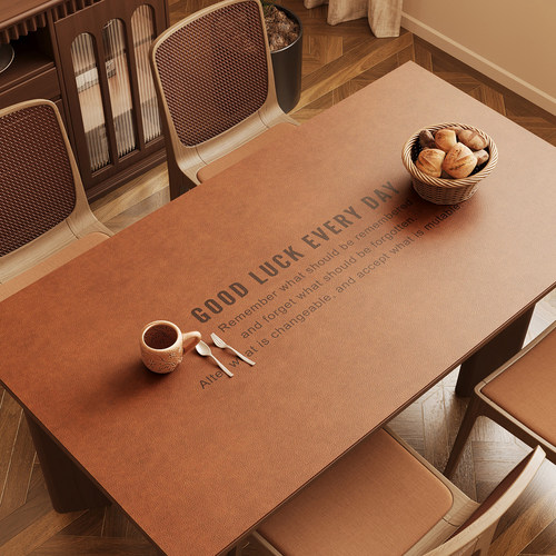 餐桌垫PVC仿皮革防水防油轻奢高级感桌面保护垫防烫隔热茶几桌布