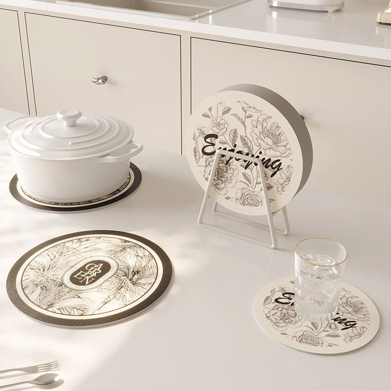 硅藻泥隔热垫吸水杯垫奶油风茶杯垫碗盘餐垫子餐桌茶几圆形沥水垫,居家布艺,餐垫,淘宝优惠券,粉丝福利购,淘宝优惠卷