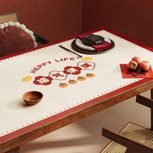 2026新款PVC桌面保护垫桌布防水防油防烫隔热茶几桌布餐桌垫红色