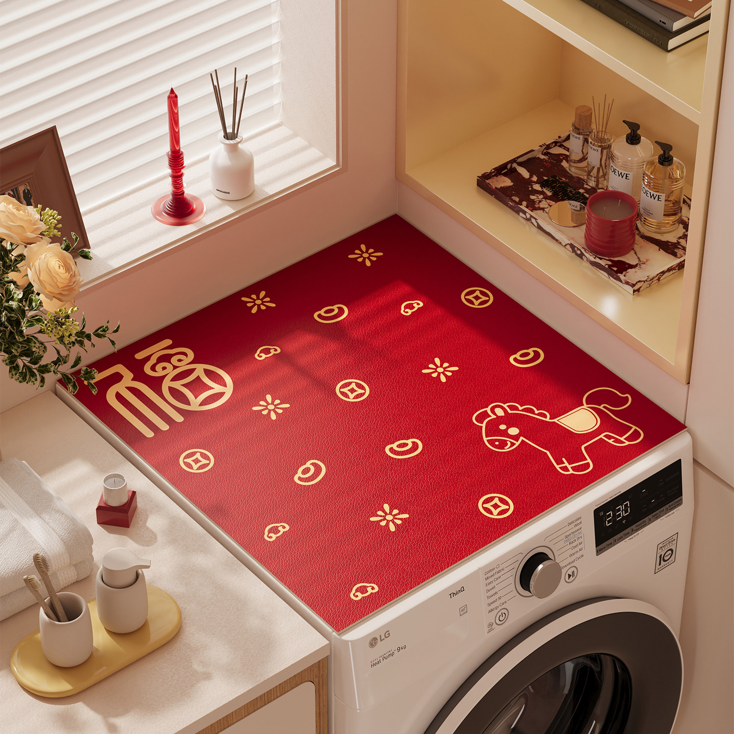 免洗可擦床头柜台面隔热保护垫滚筒洗衣机盖垫防晒垫硅藻泥吸水垫