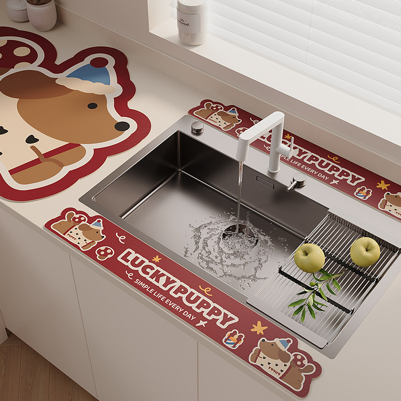 异形狗狗厨房台面垫硅藻泥水槽窄边吸水垫免洗可擦卫生间沥水垫子,居家布艺,厨房地垫,淘宝优惠券,粉丝福利购,淘宝优惠卷