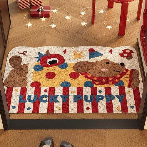 入户门地垫玄关大门口多巴胺腊肠狗进门脚垫丝圈PVC防滑耐脏耐磨