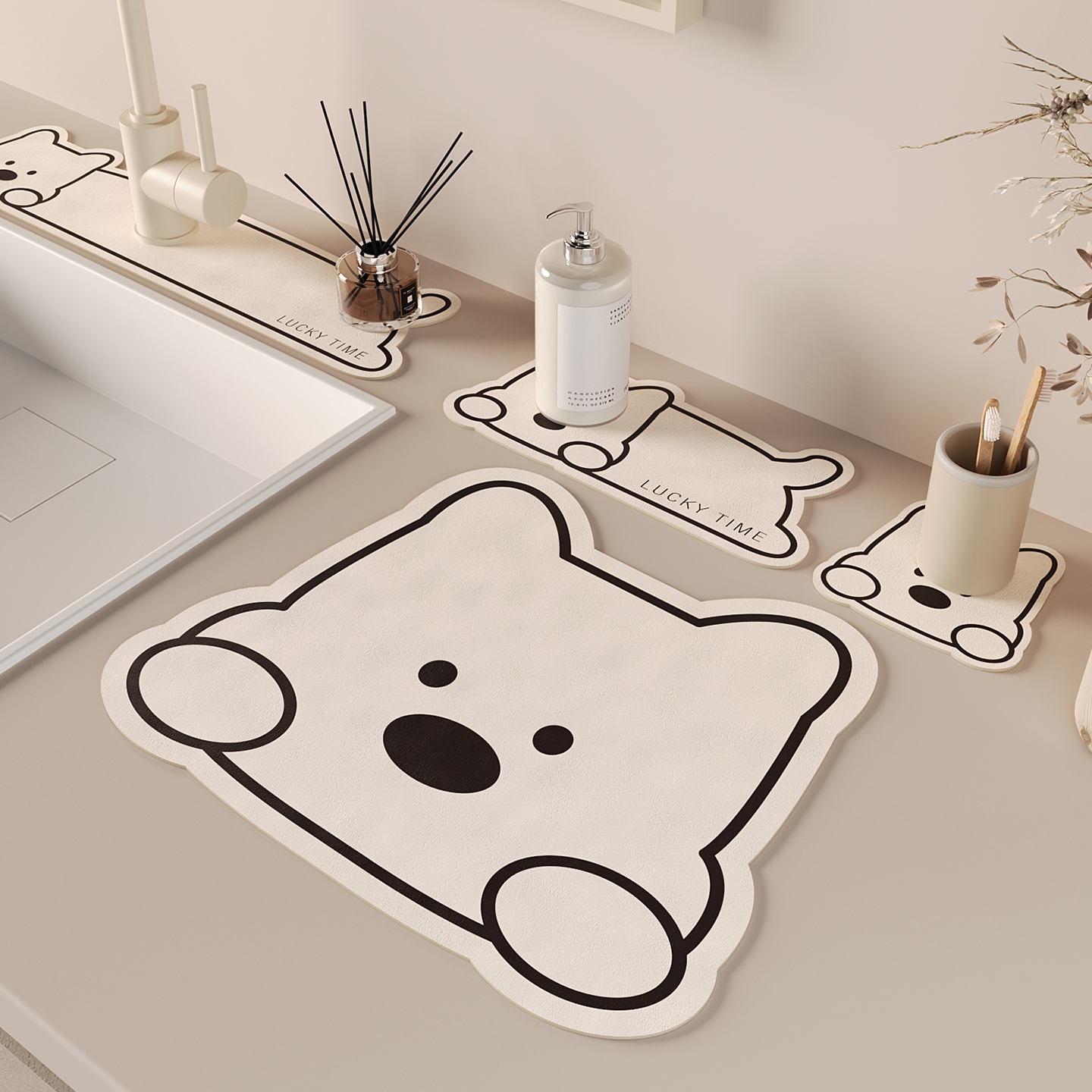 浴室水龙头沥水垫硅藻泥吸水垫