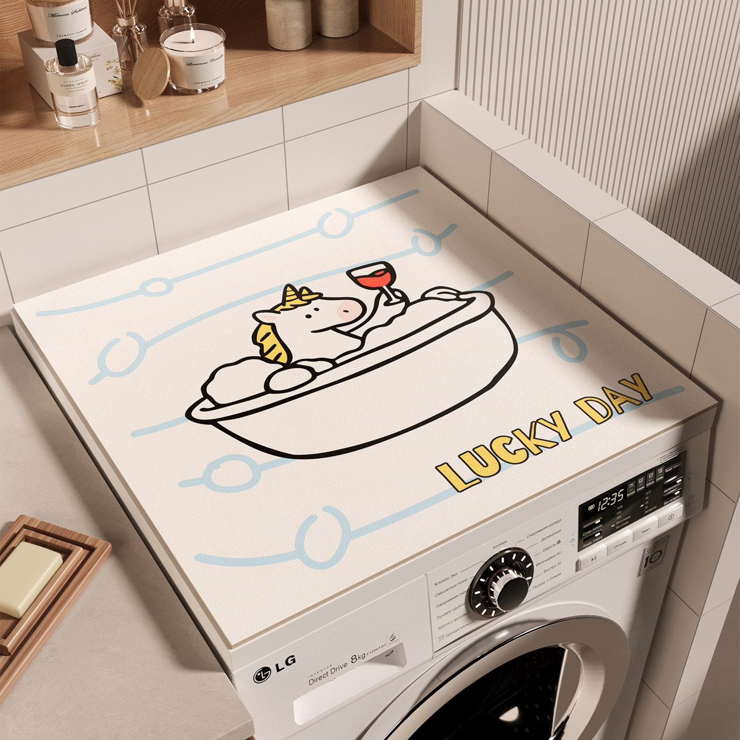 硅藻泥滚筒洗衣机盖垫吸水垫防晒垫免洗可擦床头柜台面隔热保护垫