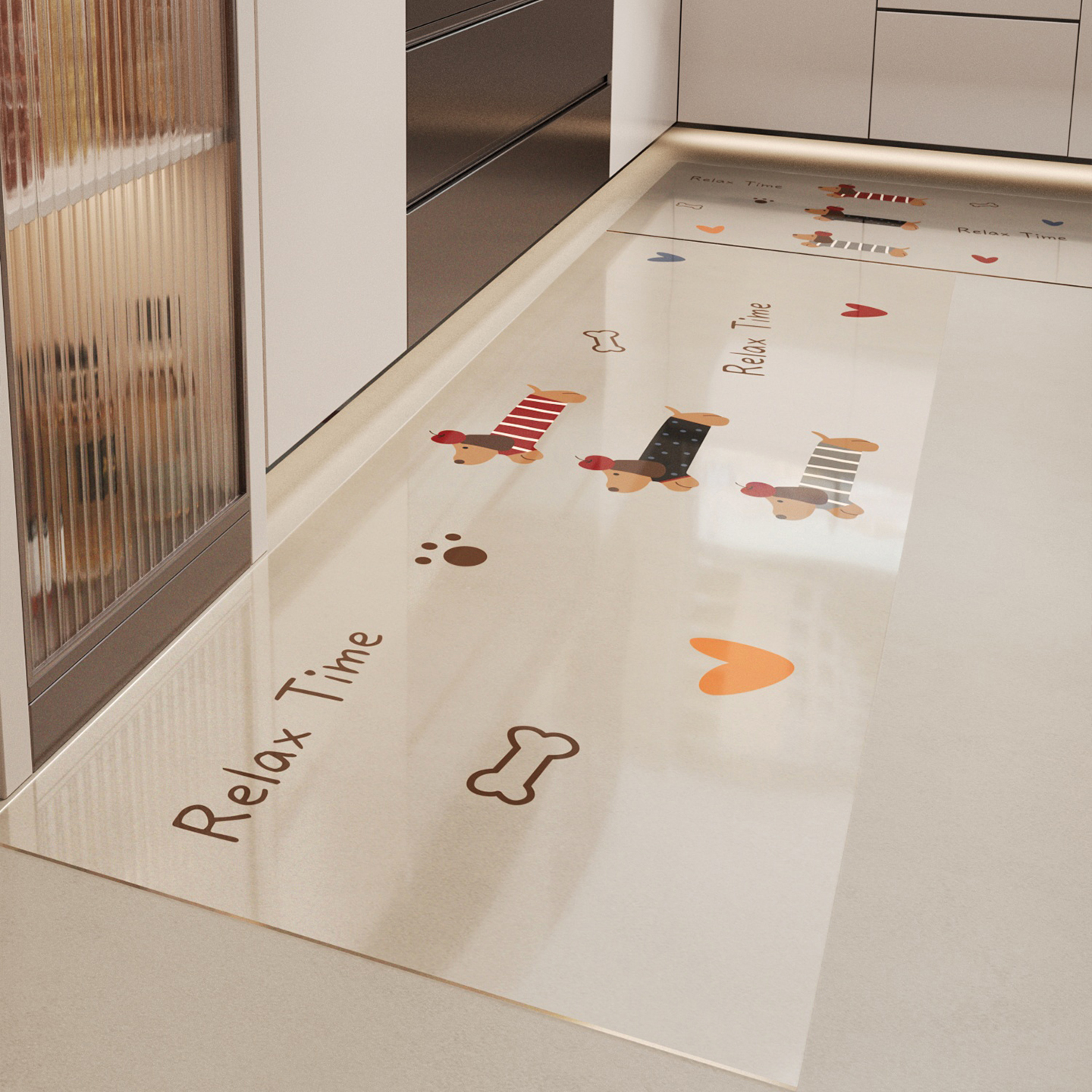 厨房地垫软玻璃透明防水防油