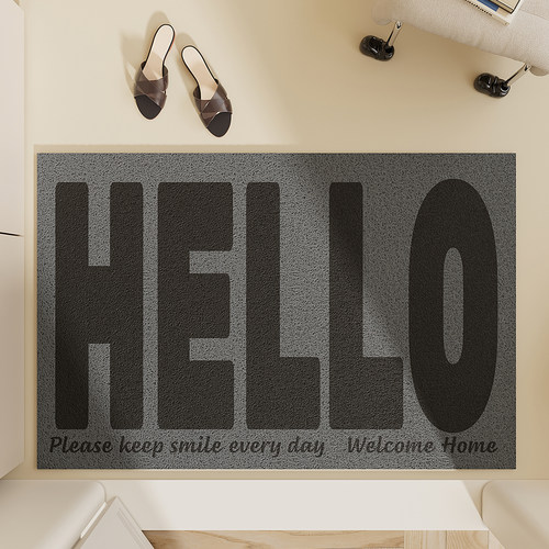 灰色入户门地垫防滑脚垫耐脏免洗除尘大门口进门丝圈地毯定制