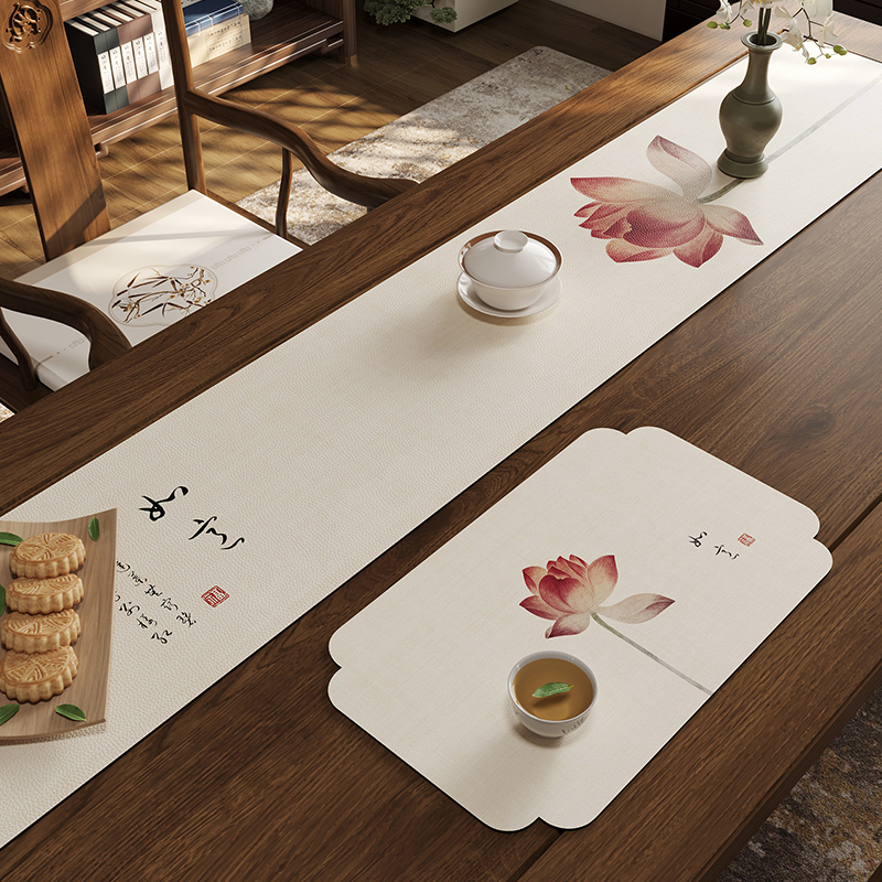 茶席新中式禅意桌布硅藻泥
