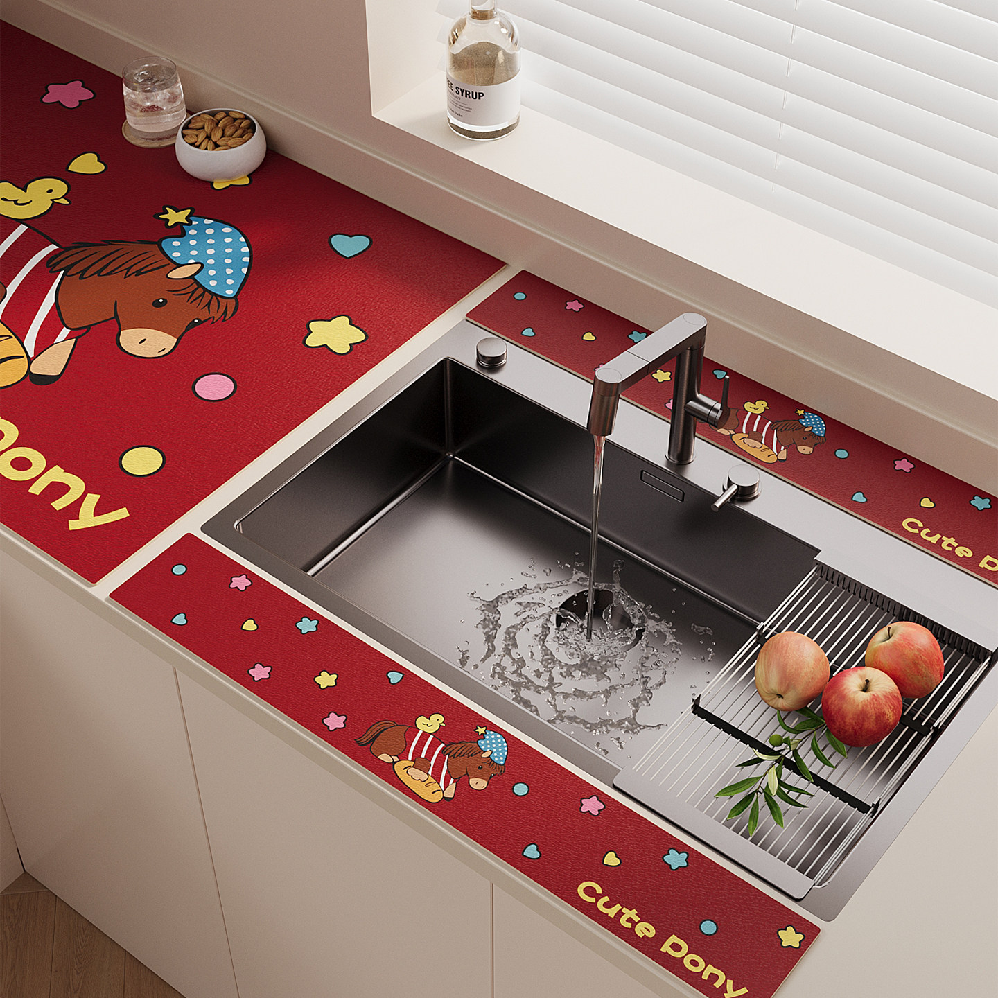 厨房卡通小马硅藻泥窄边沥水垫水龙头吸水垫洗手台免洗可擦台面垫,居家布艺,厨房地垫,淘宝优惠券,粉丝福利购,淘宝优惠卷