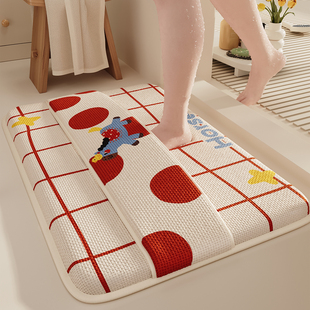 加厚记忆海绵浴室防滑垫吸水速干擦脚背垫防摔脚垫卫生间门口地毯