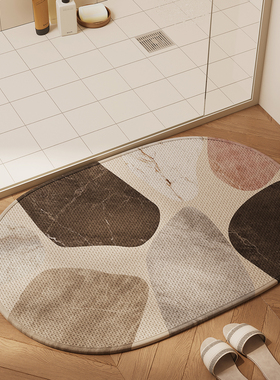 卫生间防滑垫吸水速干脚垫子免洗耐脏厕所大门口编制亚麻浴室地毯