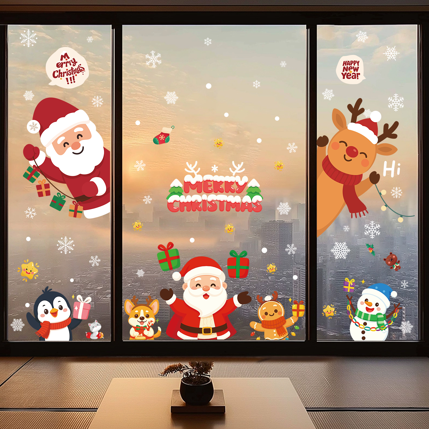 圣诞节氛围装饰品窗花贴纸