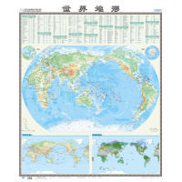 正版 图系列挂图世界地形图全开膜图筒装 国家版