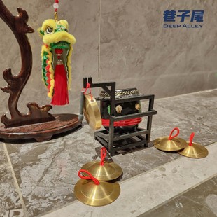 广东佛山迷你醒狮锣鼓镲舞狮表演微道具手工艺文创小摆件送礼收藏