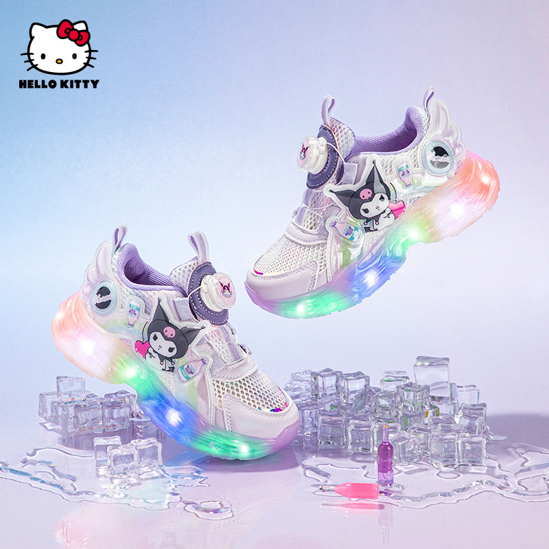 HelloKitty凯蒂猫童鞋女童单网运动鞋2026夏季新款宝宝发光鞋女孩
