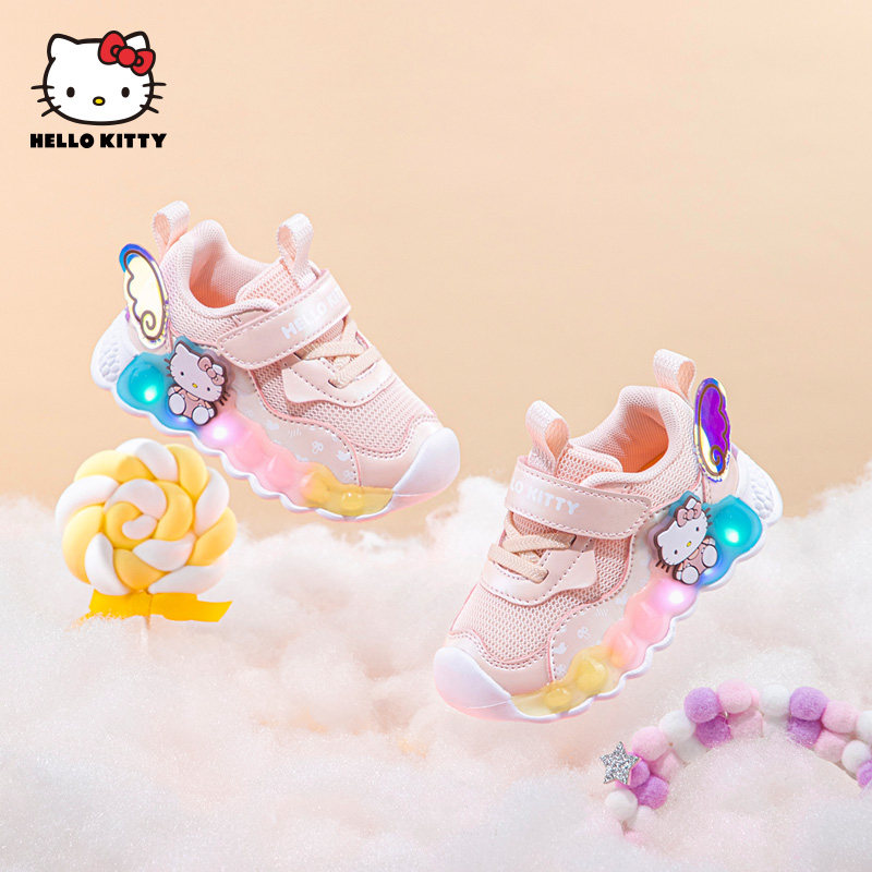 HelloKitty凯蒂猫童鞋断码清仓特价女宝宝亮灯鞋女童运动鞋儿童鞋