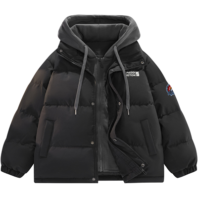 帕丁顿熊假两件连帽保暖羽绒服