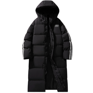 帕丁顿熊基础款简约字母纹加厚防寒防风保暖中长款羽绒服男女同款