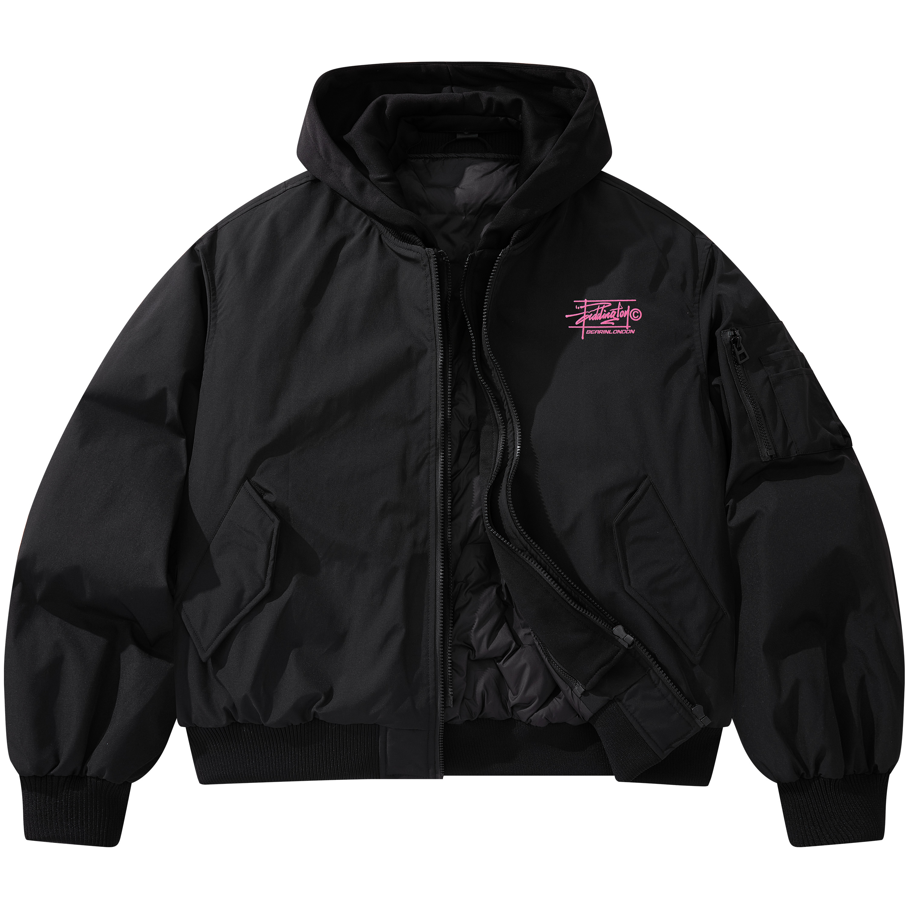 帕丁顿熊假两件可拆卸帽羽绒服