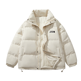帕丁顿熊基础小熊logo简约纯色情侣面包服休闲防风羽绒服男外套