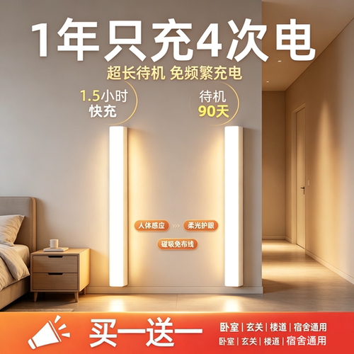 清贝特人体感应充电磁吸小夜灯