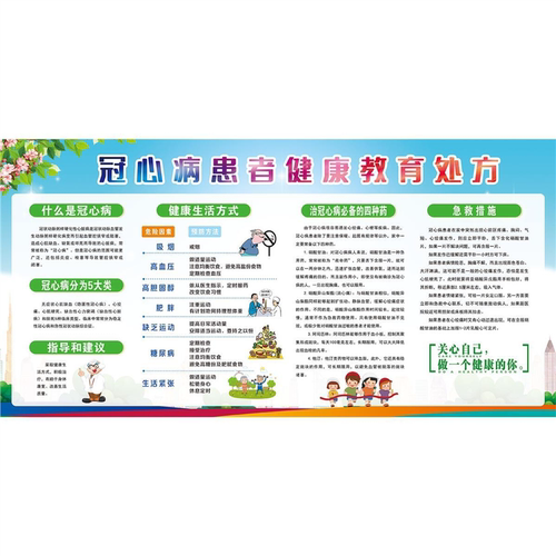 素材医院门诊部所卫生站海报展板冠心病宣传展板海报印制墙贴纸