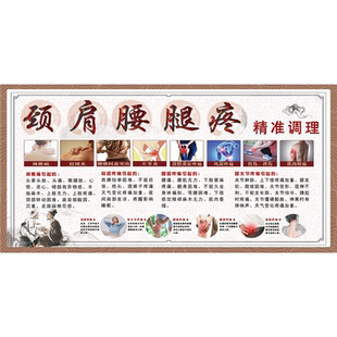 颈肩腰腿疼海报竖向贴纸精准解决调理中医养生馆理疗店养生之道图