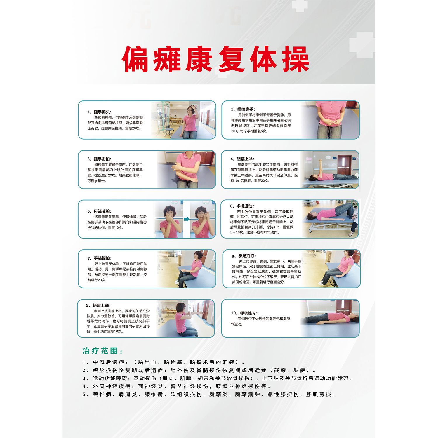 定制海报脑瘫中风偏瘫截瘫孤独症儿童聋儿盲童康复良肢摆放写真图