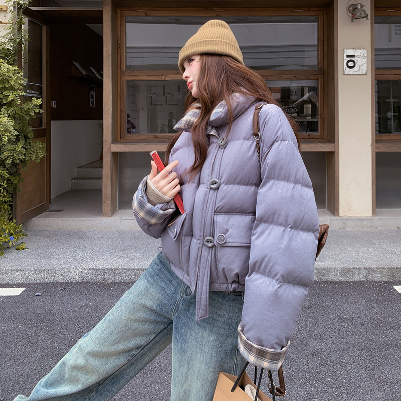 2025冬季新款时尚拼色灰蓝色羽绒服203-9532-P295-K378,女装羽绒服,浙宝203